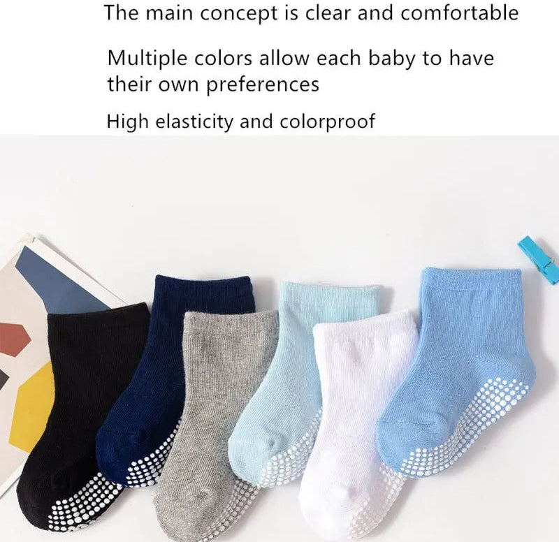 Lot de 6 paires de chaussettes courtes colorées pour bébés