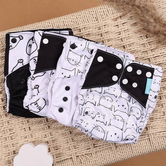 Lot de 4 couches réutilisables écologiques pour bébés