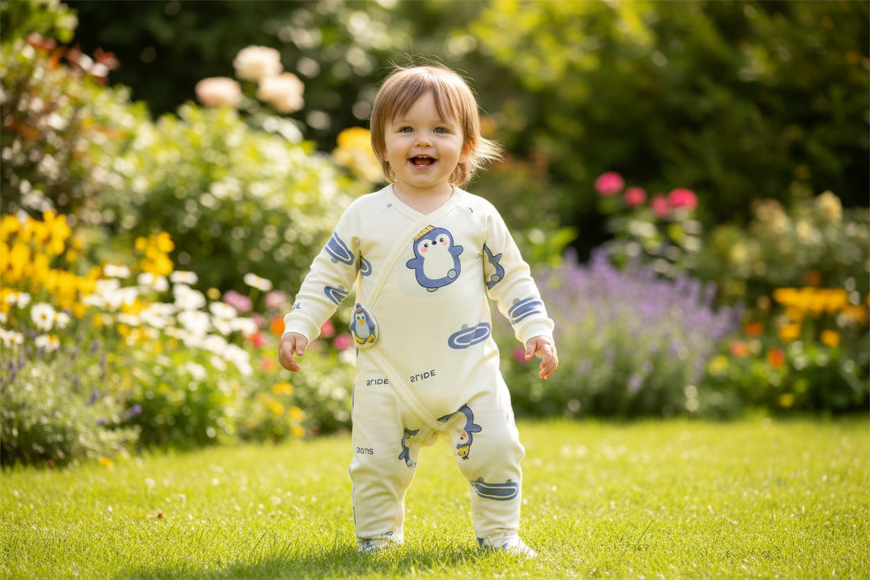 Cartoon Printed Cotton Rompers