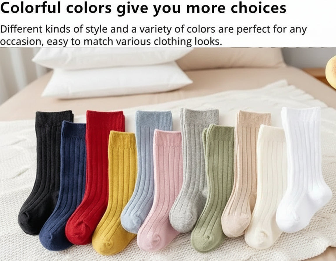 3 أزواج من الجوارب الطويلة المصنوعة من قماش ناعم