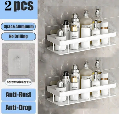 Wall Mounted No Drill Bathroom Shelves