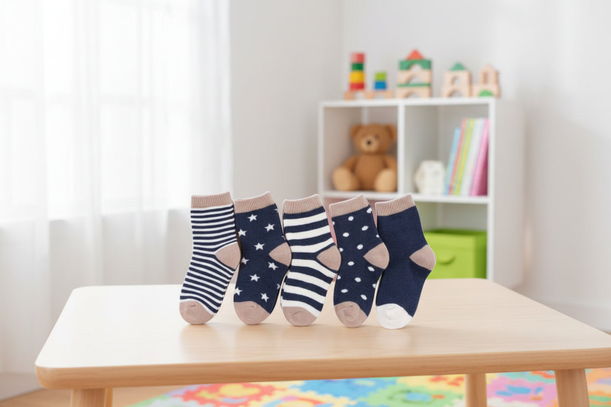 5Prs Cartoon Kids Short Socks