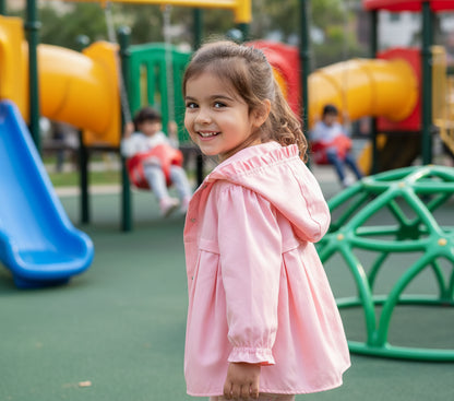 جاكيتات ملونة للبنات الصغيرات مع غطاء رأس