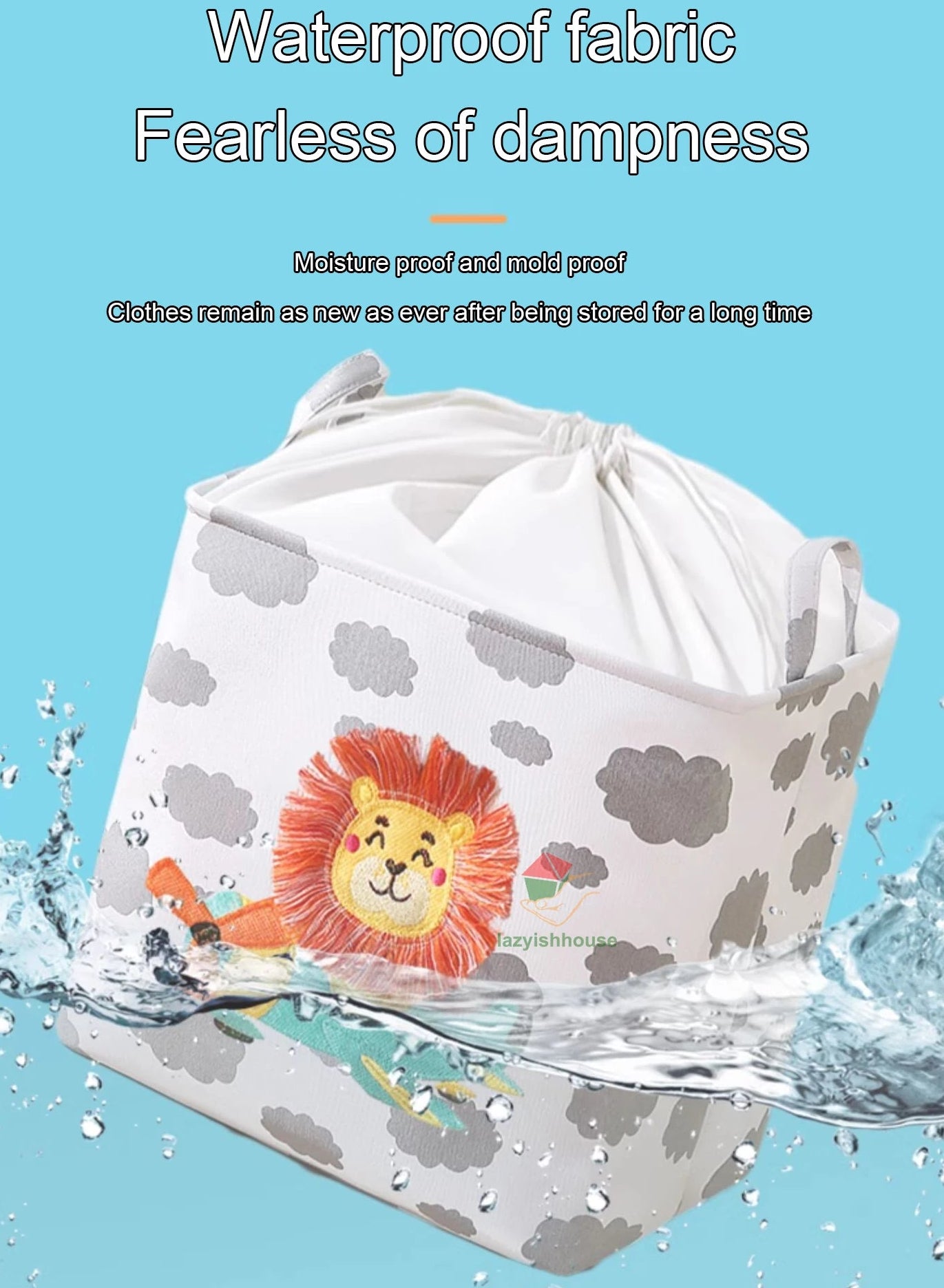 Folding Linen Storage Baskets With Handle