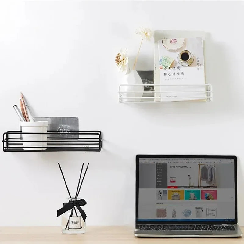 No-Drill Storage Rack Bathroom Shelves