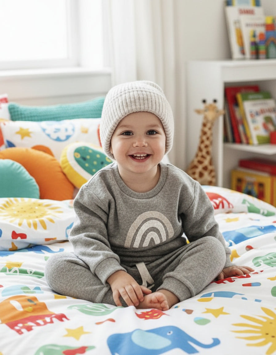 Babies Long Sleeved Cotton Sweatshirts + Pants