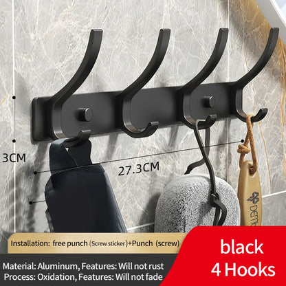 Black/White Folding Robe Hooks
