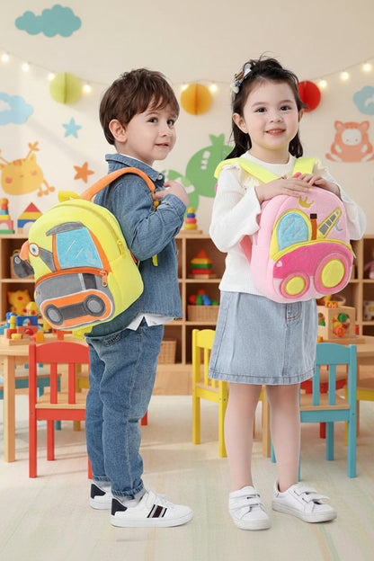 Engineering Vehicles Cartoon Kids Backpacks Bags