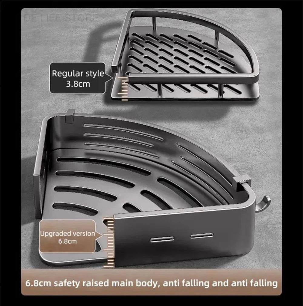 1-2PCS Bathroom Corner Shelves With Plastic Hook Towel Bars