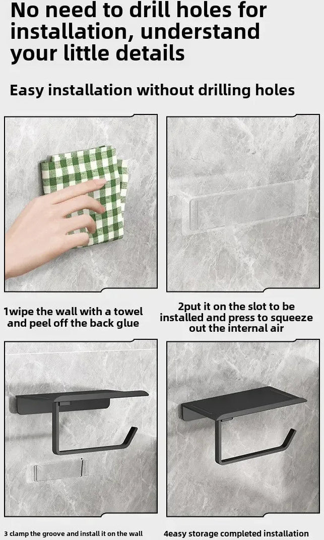 No Punching Toilet Paper Roll Holders