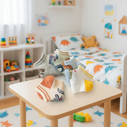 5Prs Dinosaurs Low Cut Socks