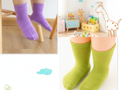 6Prs Anti-Slip Short Socks With Grips