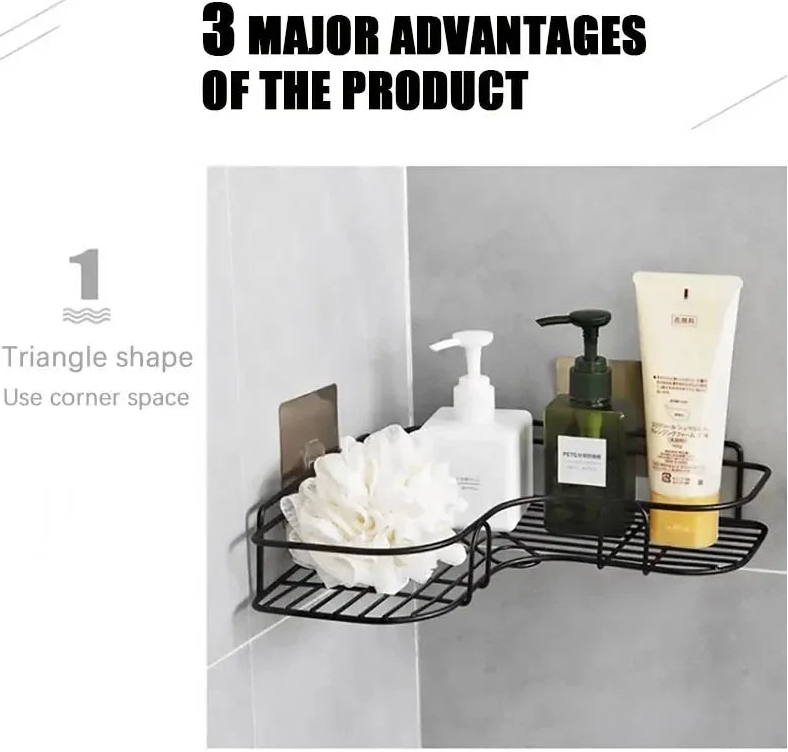 No-Drill Storage Rack Bathroom Shelves