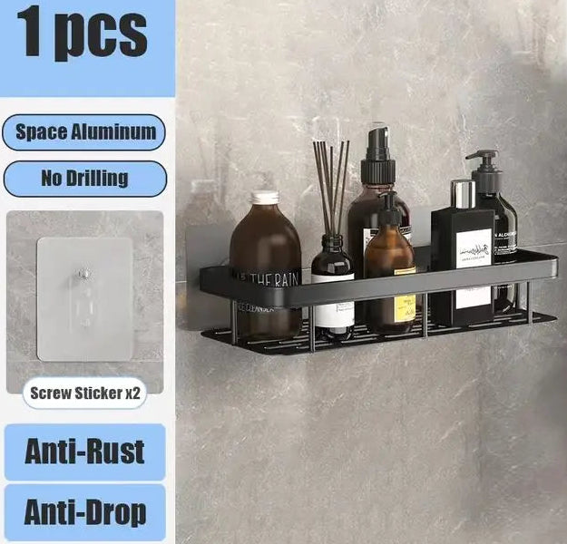 Wall Mounted No Drill Bathroom Shelves