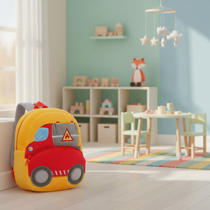 Engineering Vehicles Cartoon Kids Backpacks Bags