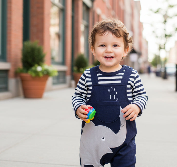 Cute Elephant Cartoon Romper