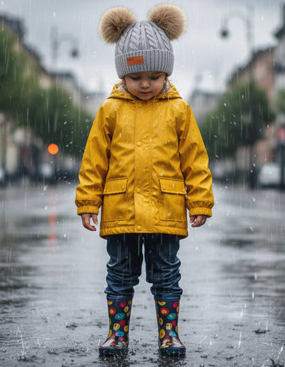 Bonnets chauds avec deux pompons en laine