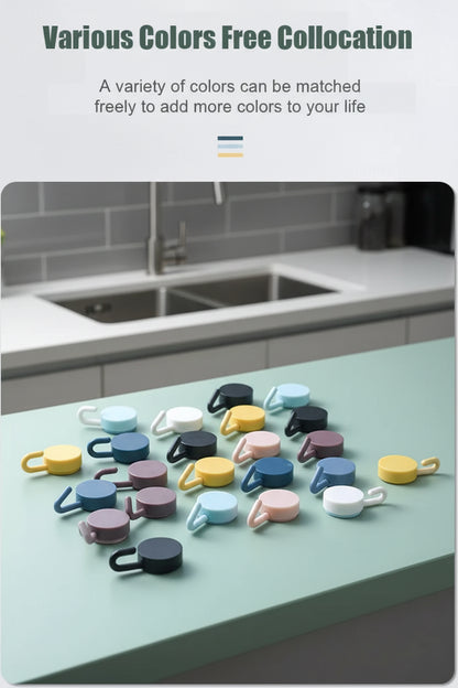 10Pcs Self Adhesive Wall Hooks Strong Without Drilling