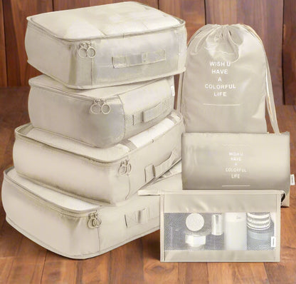 7-Pieces Set of Packing Organizers That Organize Wears/Shoes in The Luggage Bag