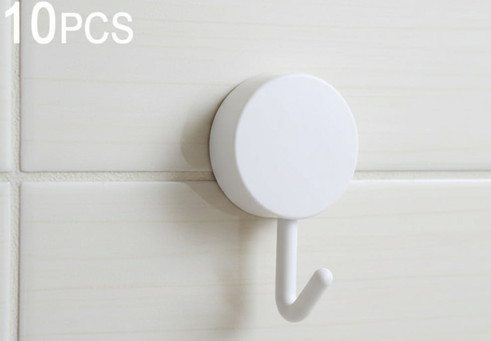 10Pcs Self Adhesive Wall Hooks Strong Without Drilling