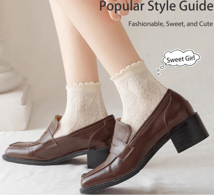 6Prs Women Cotton Simple Short Socks