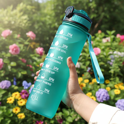 1L Water Bottles 12 Colors with Time Mark Drink