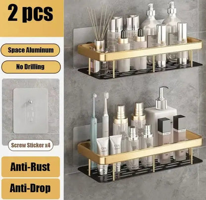 Wall Mounted No Drill Bathroom Shelves