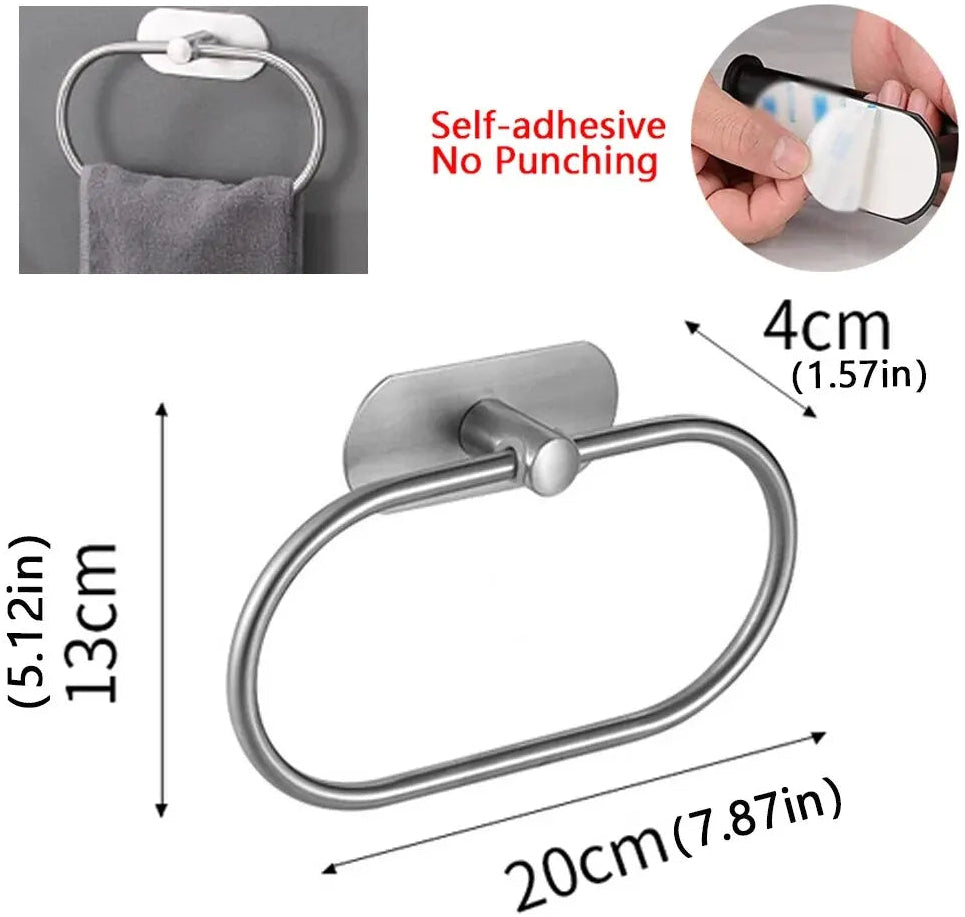 Self-Adhesive Stainless Steel Towel Holders