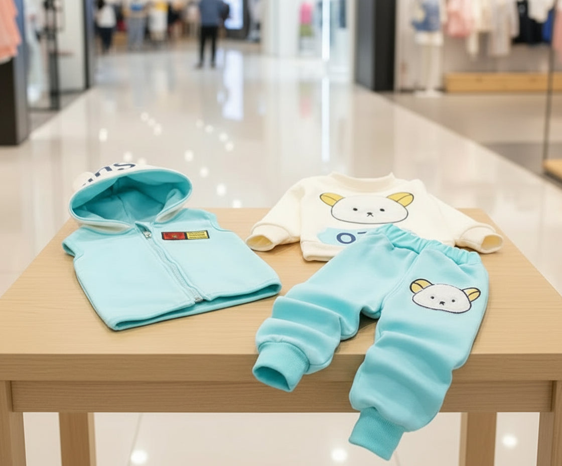 Kids Unisex Sets of Hooded Jackets + Sweatshirts + Pants