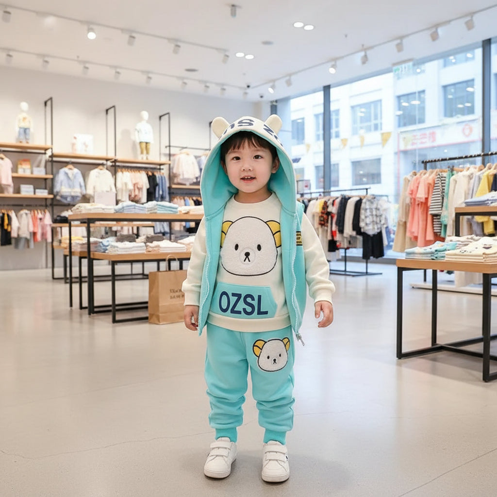 Kids Unisex Sets of Hooded Jackets + Sweatshirts + Pants