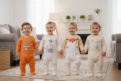 3 or 4 Pieces Unisex Cute Cartoons Bodysuits