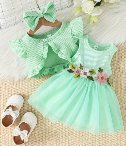 Robes de bébé à fleurs + Vestes + Accessoires pour cheveux