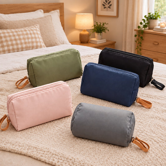 Partitioned Large Capacity Cosmetic Bags