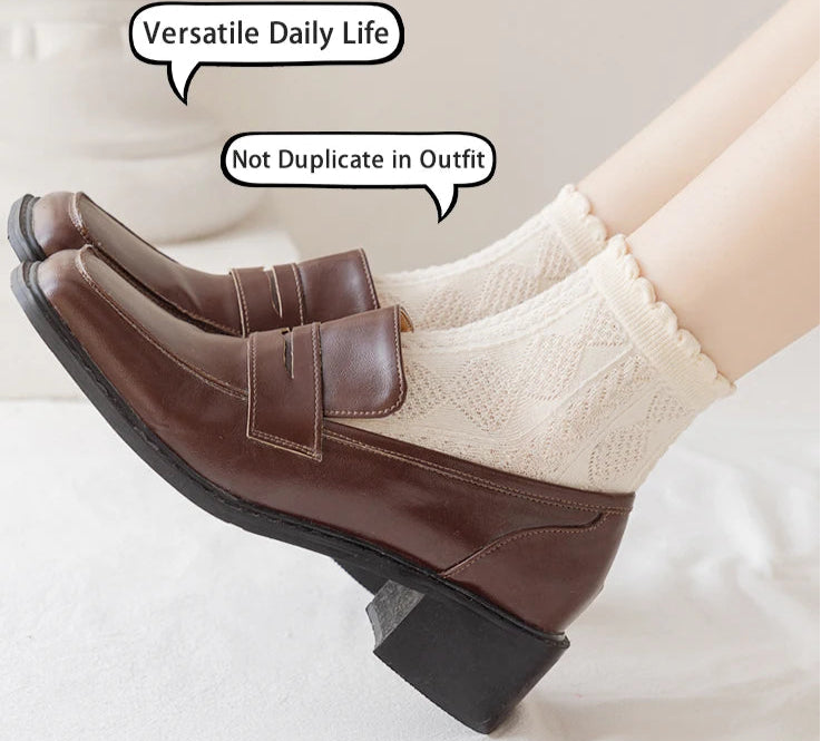 6Prs Women Cotton Simple Short Socks