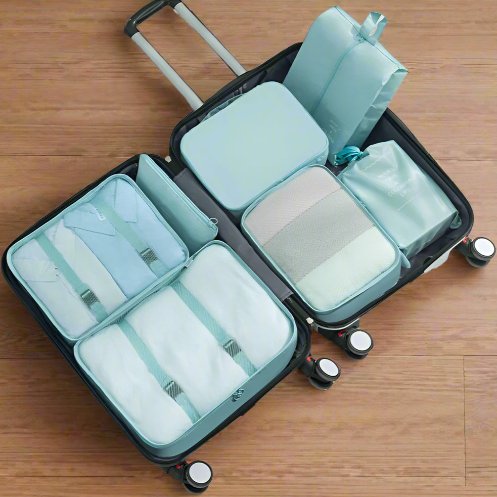7-Pieces Set of Packing Organizers That Organize Wears/Shoes in The Luggage Bag