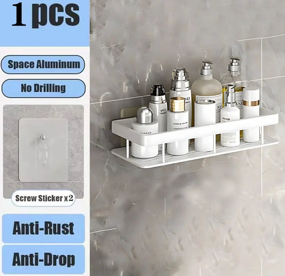 Wall Mounted No Drill Bathroom Shelves