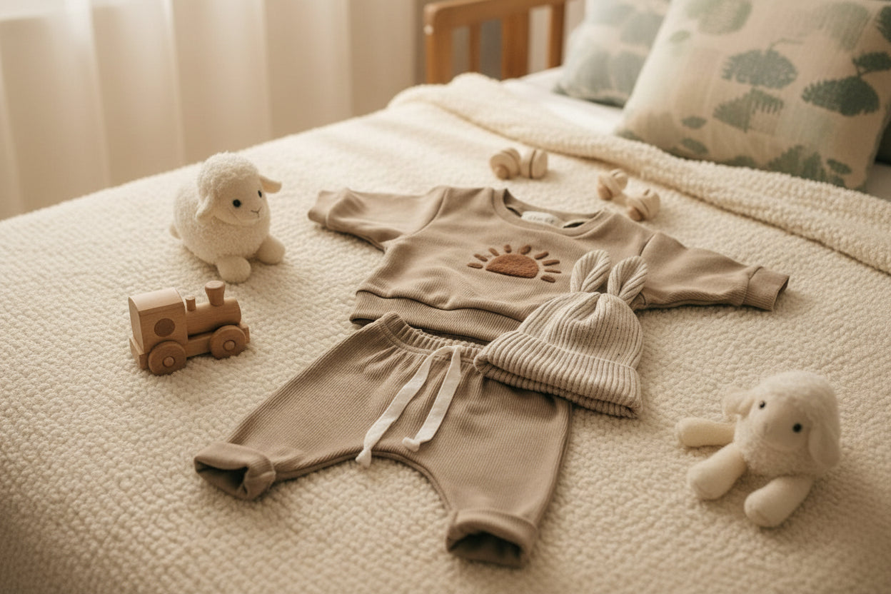 Babies Long Sleeved Cotton Sweatshirts + Pants