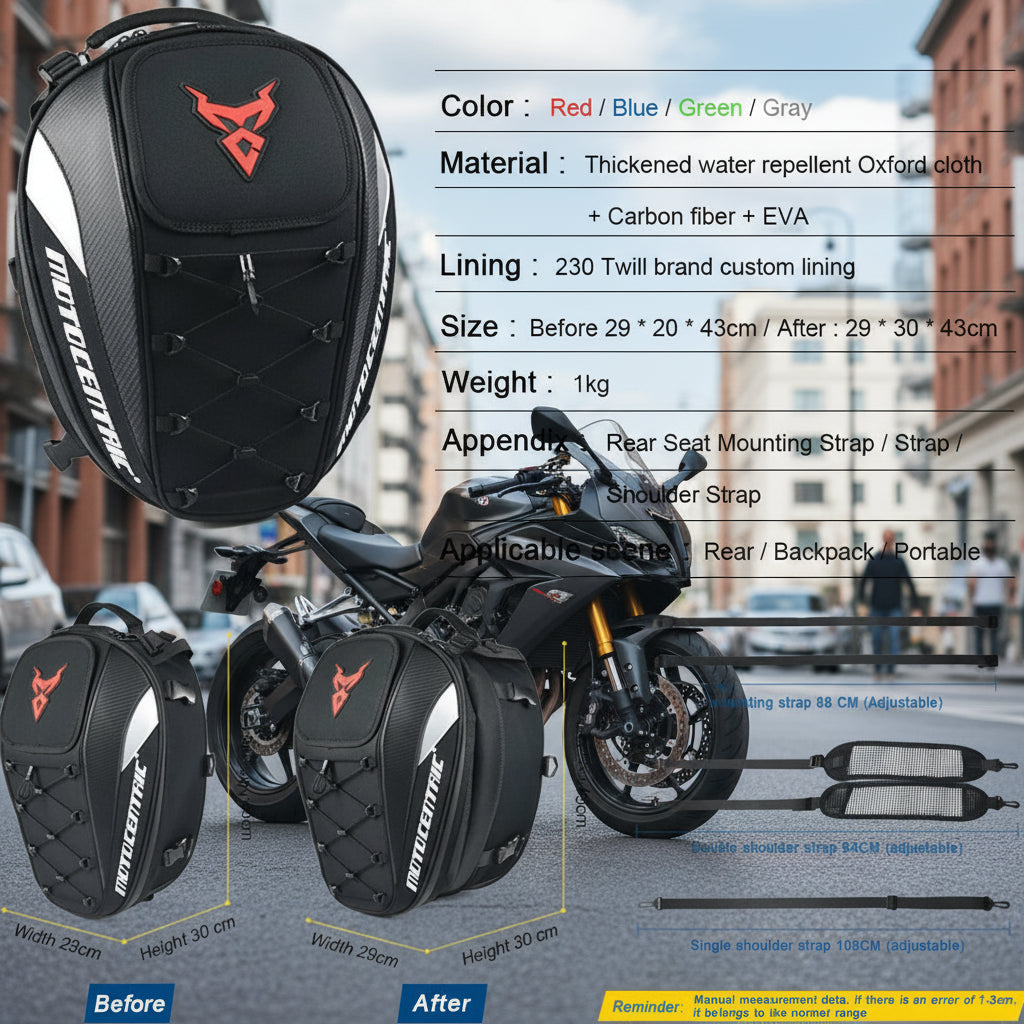 Waterproof Durable Seat Back Bags For Motorcycle