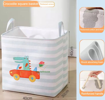 Folding Linen Storage Baskets With Handle