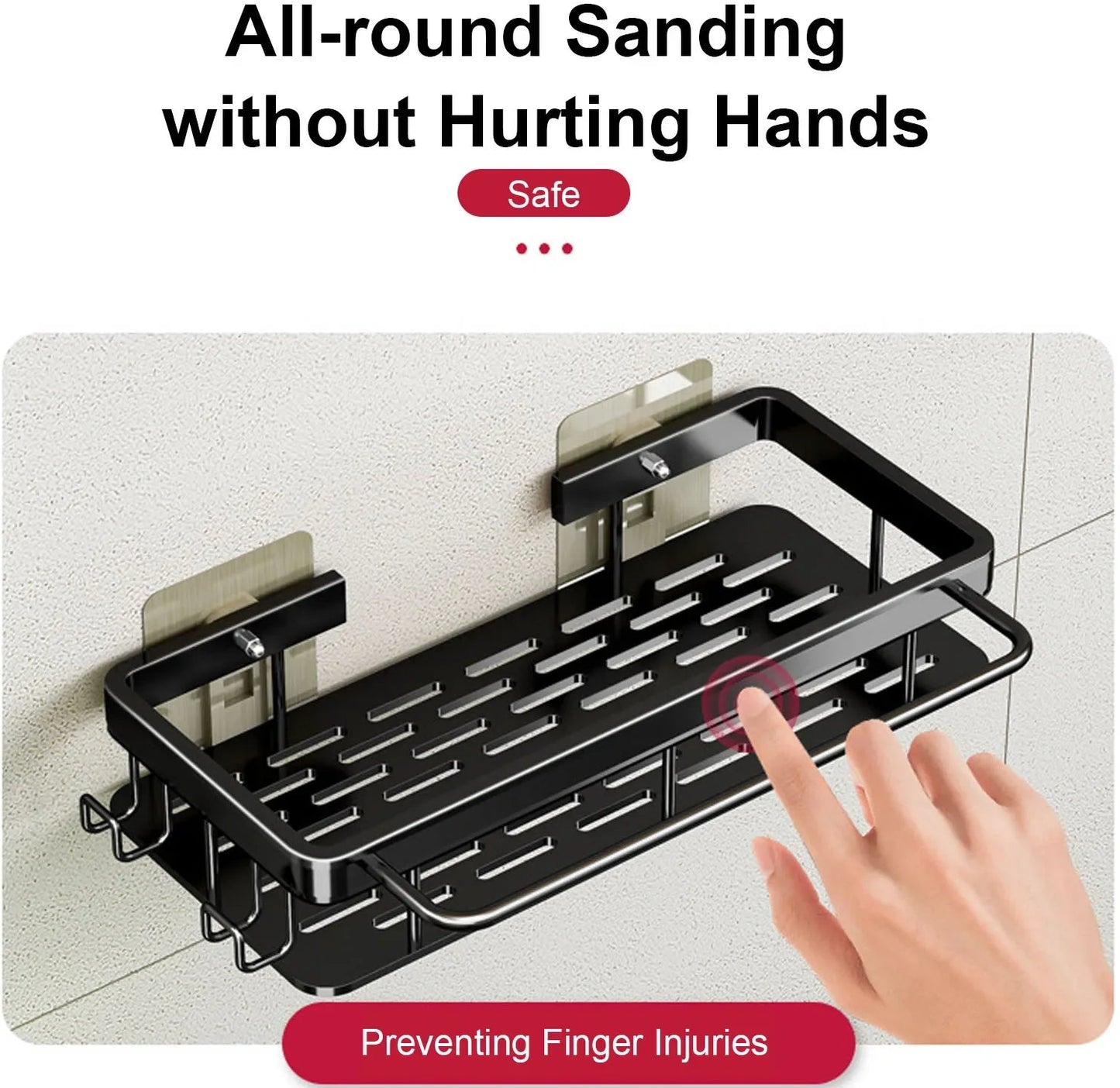 Wall Mounted No Drill Bathroom Shelves