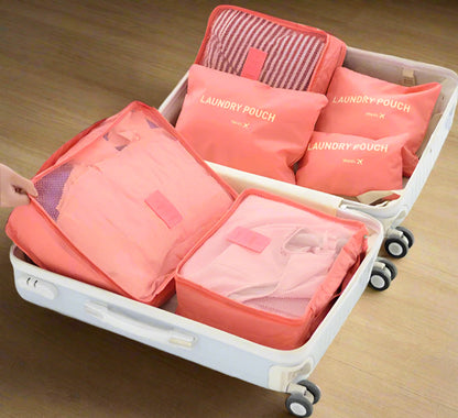 Waterproof Colorful Packing Organizers With Zipper(6Pcs)