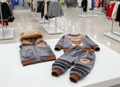 Kids Unisex Sets of Hooded Jackets + Sweatshirts + Pants