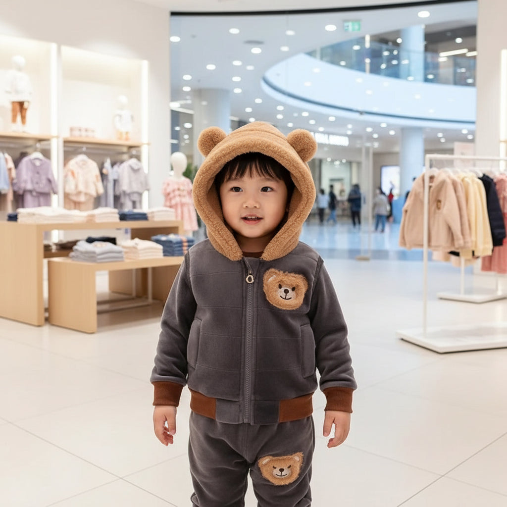 Kids Unisex Sets of Hooded Jackets + Sweatshirts + Pants