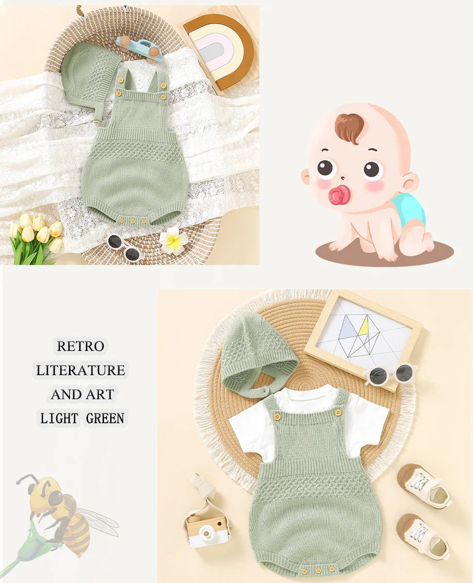 Colorful Simple Design Rompers + Hats