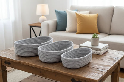Rope Woven Organize Storage Baskets