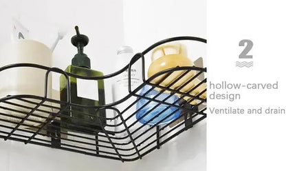 No-Drill Storage Rack Bathroom Shelves