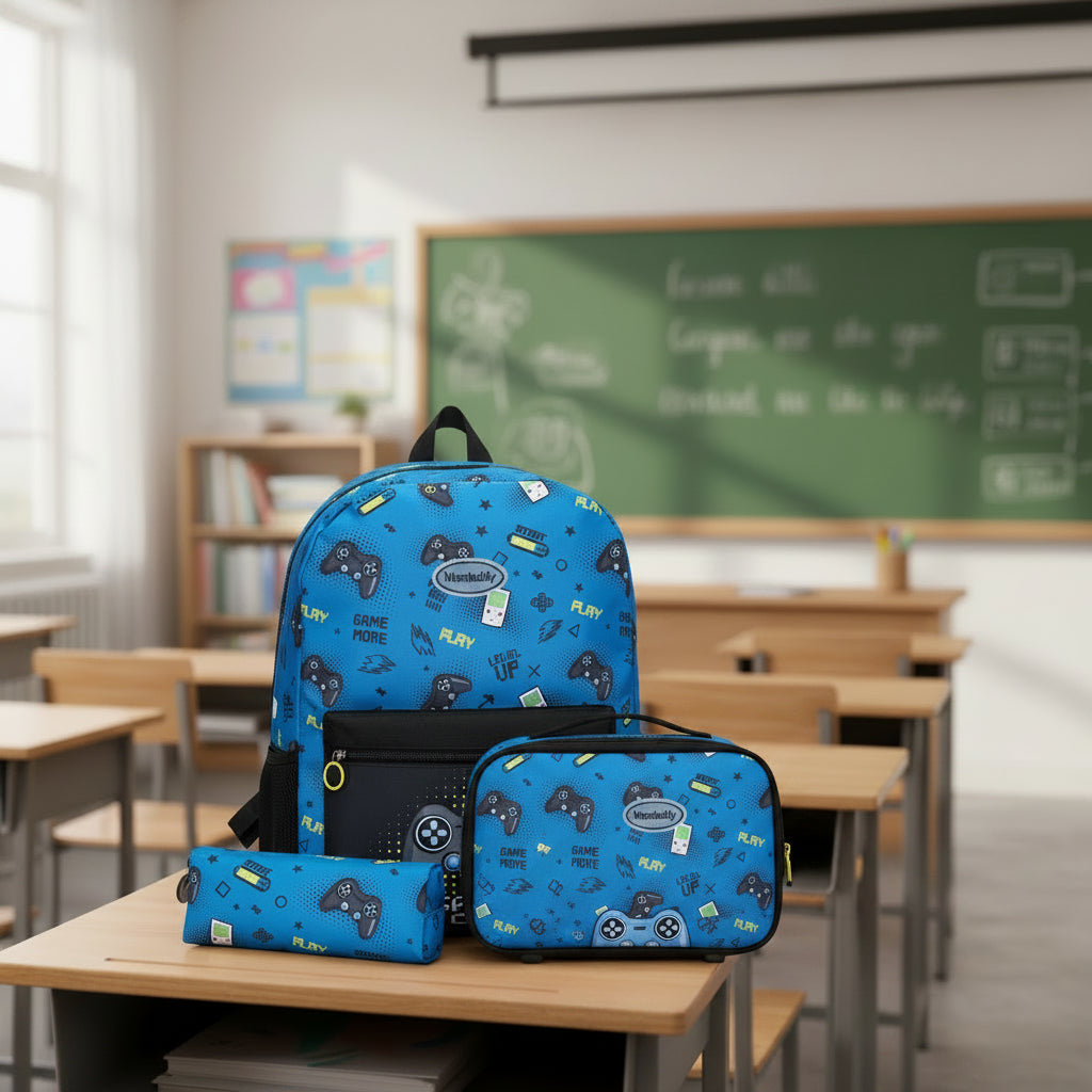 Boys School Backpack With Lunch Box and Pen Case