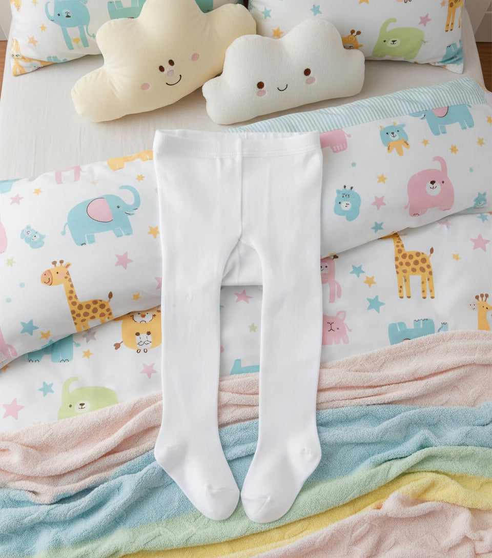 Collants en coton blanc/noir décontractés pour bébés