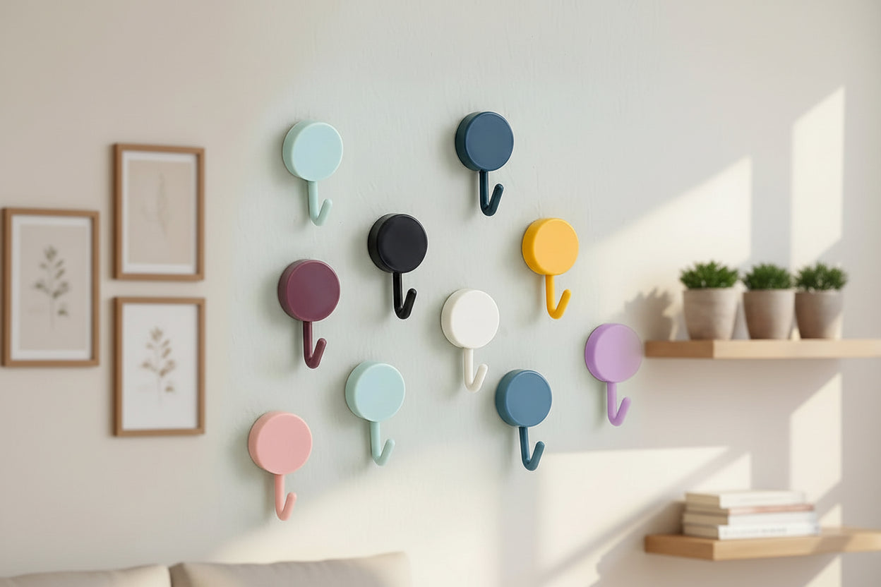 10Pcs Self Adhesive Wall Hooks Strong Without Drilling