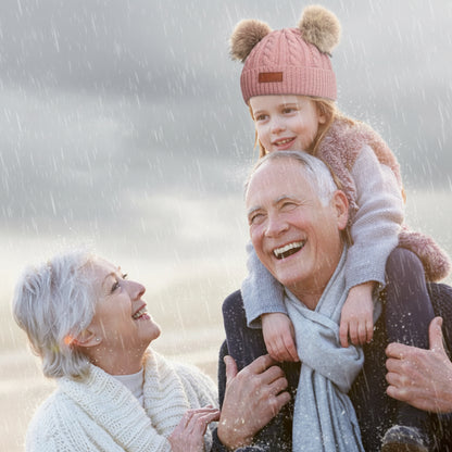 Bonnets chauds avec deux pompons en laine